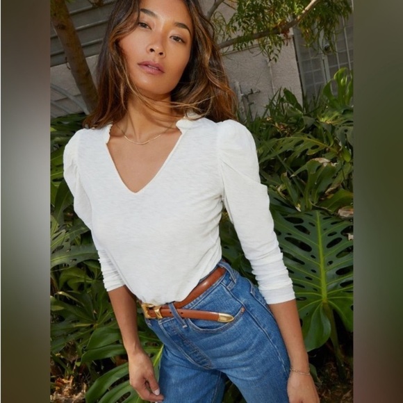 NATION LTD Tamira ElizabethanTee Off White Sz S Elevated Capsule Quiet Luxury - Picture 1 of 16